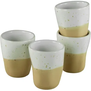 andas Espressotasse »Espressobecher, modernes Geschirr-Set Bruddesta, 4er Set«, (Set, 4 tlg.), hohe Haltbarkeit, spülmaschinengeeignet & mikrowellengeeignet, 80 ml, weiß