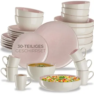 Kombiservice Mare für 6 Personen, handgefertigt ineinander stapelbar