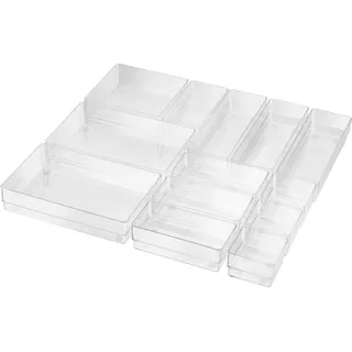 helit H6130002 - Schubladen Organizer the organizer, 13-teilig, transparent, Aufbewahrungsbox