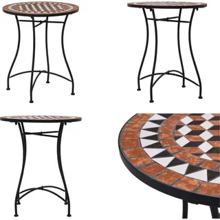 vidaXL Bistrotisch Mosaik Keramik Braun 60 cm - Tisch - Tische - Tisch Mosaik - Tische Mosaik - Braun