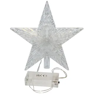 Weihnachtsbaumspitze Stern 18cm Mit LED Batterie Warmweißem Licht