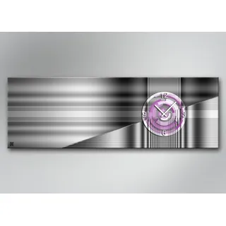 5022 Dixtime Designer Wanduhr, Wanduhren, Moderne Wohnraumuhr 35cm x 100cm - Lila