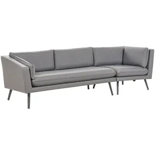 Beliani Garten Ecksofa 3-Sitzer grau linke Seite modular Loretello , Grau , Textil , 243x70x76 cm , Gartenmöbel, Loungemöbel, Gartensofas & Loungesofas