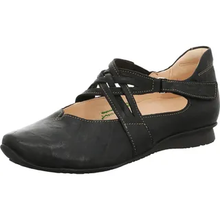 THINK! Damen CHILLI chromfrei gegerbte nachhaltige Halbschuhe, SCHWARZ 0000