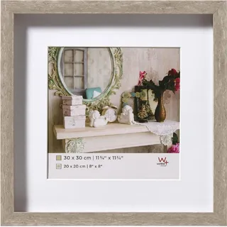 walther design Bilderrahmen grau 30 x 30 cm mit Passepartout, Stockholm EA339D