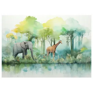 Wallarena Fototapete Kinderzimmer Dschungel Vliestapete Tapete 400x280 , Papier , Baum/Pflanze/Natur , Rechteckig , 400x280 cm , FSC 100% ,