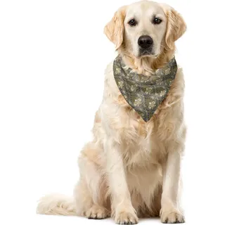 ABAKUHAUS Jahrgang Haustier Bandana, Klassische königliche Ornaments, 40x40 cm, Grau und Gelb - Grau
