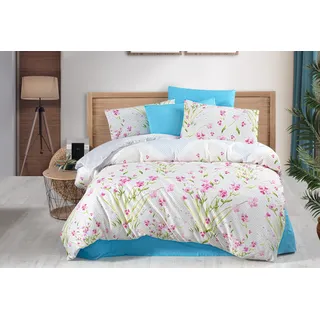 L'Essentiel Linge de Maison, Flora, Doppel-Bettbezug-Set, 50 % BAUMWOLLE / 50 % POLYESTER, Blau, 200 x 220 cm - Blau