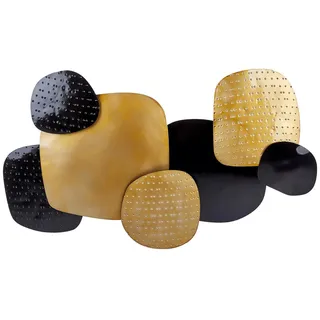 Beliani Wanddekoration Metall gold/schwarz Hafnium , Schwarz , Vintage , Freiform , 80x48x5 cm , Bilder & Rahmen, Bilder, Dekopaneele