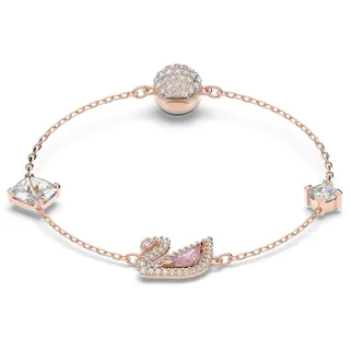Swarovski Swan Armband Rosa Roségold-Legierungsschicht Größe 18