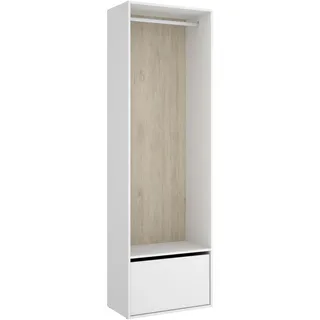 DEKIT GRUPO RIMOBEL Kleiderbügel, Melamin, Weiß/Natur, 205 x 60 x 45 cm