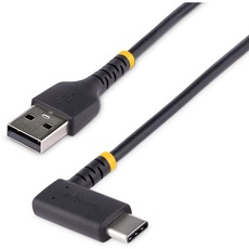 Bild StarTech.com 1 m USB-A Auf USB-C Ladekabel - USB-C Winkelstecker - Robustes Schnellladekabel Mit Aramidfaser - USB 2.0 A Zu Typ-C - 3A - USB Ladekabel Für Handy, Tablets (R2ACR-1M-USB-CABLE)