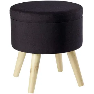 Echtwerk Sitzhocker Max Holz 33 x 36 x 33 cm Schwarz
