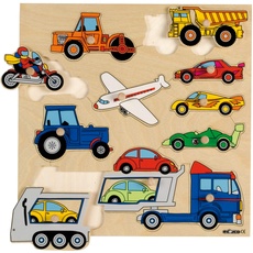 Educo | Knopfpuzzle - Fahrzeuge | Lehrmaterialien Geschichte | Puzzle - Spielen und lösen - Knopf Puzzles | Ab 60 Monate | Bis 120 Monate