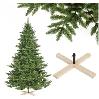 salcar Künstlicher Weihnachtsbaum 180 cm, Tannenbaum Künstlich mit 560 Spitzen und Klapp-Schirmsystem, Grün Tannenbaum Christbaum mit Holzständer, φ124 cm übergroßer Baumdurchmesser