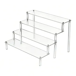 SOQKEEN 4 Stufen Acryl Display Ständer, 30cm Breit, Organizer & Etagere aus 4mm Acryl, Treppe für Sammlerfiguren, Figures, Kosmetik, Cupcakes, Dessert & Buffet