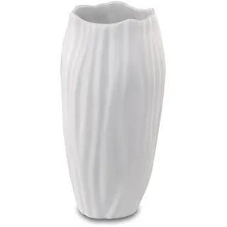 Goebel Kaiser Porzellan Spirulina Vase in der Farbe Weiß, hergestellt aus Biskuitporzellan, Maße: 20 x 10 cm, 14-004-61-1