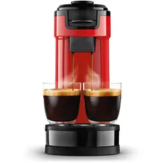 Philips Domestic Appliances Senseo Switch Kaffeemaschine mit Kaffeepads und Filter – 2-in-1-Technologie, Wassertank 1 l, 7 Tassen in einem Mal, Farbe Rot (HD6592/85)