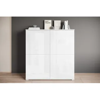 OTTO home PC-Schrank "Kenia, Sekretär, Home Office" 1 Stk. tlg. Mit Push-to-open, Tastaturauszug und praktischem Stauraum, weiß, weiß hochglanz