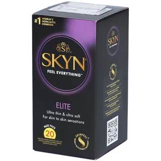 SKYN EliteKondome 20er-Pack: Skynfeel-latexfreie Kondome für Männer, ultradünn und weich, glatte Form, 53 mm breit