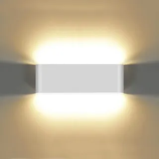 KAWELL 20W Modern Wandlampe LED Wandleuchte Up Down Aluminium Wandbeleuchtung Wasserdicht IP65 Innen Außen für Schlafzimmer Badezimmer Wohnzimmer Flur Treppen Korridor, Weiß 3000K