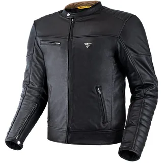 SHIMA WINCHESTER 2.0 Motorrad Jacke Herren Leder AIRFORCE Rückenprotektor Motorrad Lederjacke Herren mit Protektoren Vintage Retro (Schwarz, M)