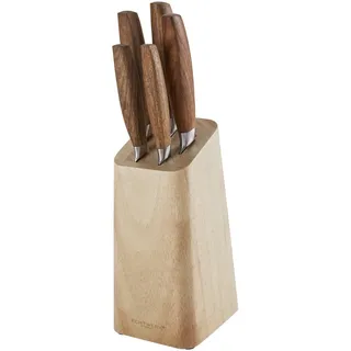 Echtwerk MESSERBLOCK Braun, Silberfarben - 10.5x22.7x12.7 cm