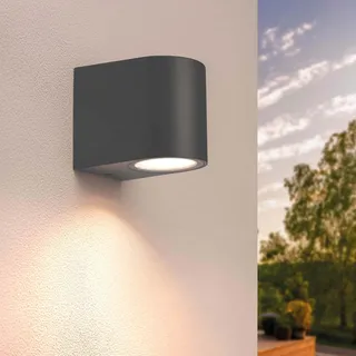 Ledvion - LED Wandlampe Anthrazit & Rund, GU10 Spot, IP54, Außenlampe, Außenbeleuchtung, Gartenbeleuchtung, Fassadenbeleuchtung