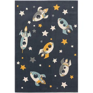Lytte Kinderteppich Apollo Blau 120x170 cm - Kinderteppich mit Sternen