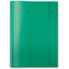 HERMA 7495 Heftumschlag A4 Transparent Grün, Hefthülle aus strapazierfähiger & abwischbarer Polypropylen-Folie, durchsichtige Heftschoner für Schulhefte, farbig