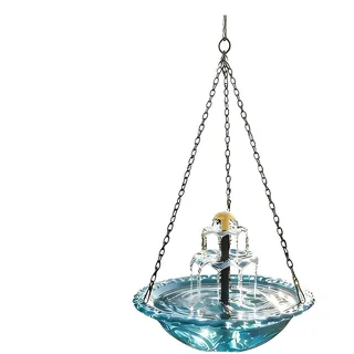 Solar Vogelbad zum Aufhängen, Hängender Solar Springbrunnen mit Wasserpumpe für Wildvögel, Solarbetriebener Wasserfall Vogeltränke für Garten, Balkon & Terrasse, Wetterfeste Gartendeko