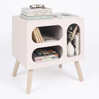 Relaxdays Nachtschrank 45 x 45 x 45 cm Weiß