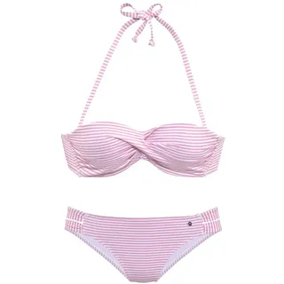 S.Oliver Bügel-Bandeau-Bikini Damen rosé-weiß Gr.32 Cup A