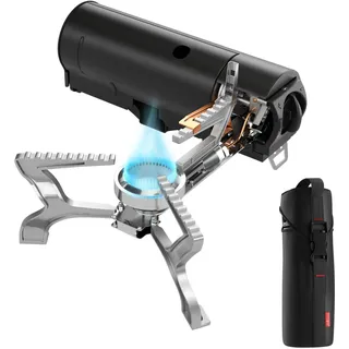 evocamp Gaskocher mit Tragetasche, klappbaren Gas Campingkocher mit Wärmeleitblech Camping Kocher mit Piezozündung