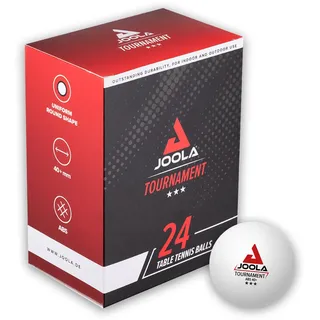 Joola Tischtennisbälle Tournament Selektierte 40+mm Durchmesser, 3-Stern Premium Tischtennis Bälle Indoor und Outdoor Kompatibel, Weiß (24er Pack)