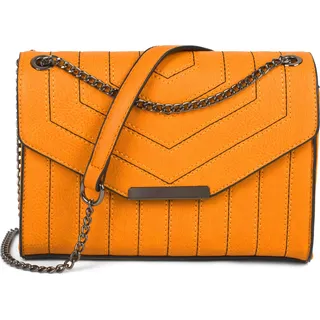 styleBREAKER Damen Umhängetasche mit Ziernähten und Kette, Schultertasche, Handtasche, Tasche 02012308 - Orange