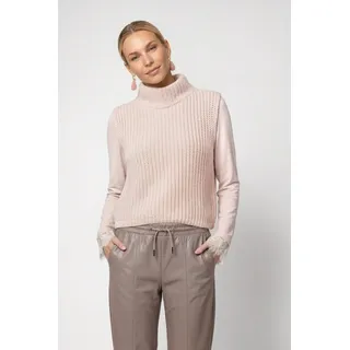 Pullunder MONARI "Pullunder Basic Chenille", Damen, Gr. 44, rosa (rosewater), Strick, Obermaterial: 100% Polyester, unifarben, regular fit taillenbedeckt, Rundhals, Pullover Pullunder, Regular fit mit Stehkragen