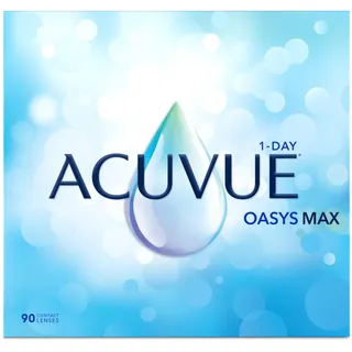 ACUVUE OASYS MAX 1-Day Tageskontaktlinsen – Helfen dabei, das Gefühl von müden & trockenen Augen zu reduzieren – 90 Tageskontaktlinsen mit -0.75 dpt und BC 8.5 – UV Schutz & angenehmes Tragegefühl