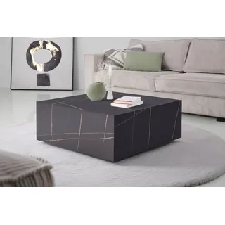 Hela Couchtisch »CUBE II«, Travertin-Optik oder Marmor-Optik, 80 x 80 cm breit, schwarz