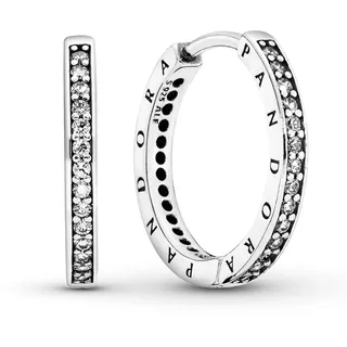 Pandora Creolen Signature Silber 14-karätiges Gold