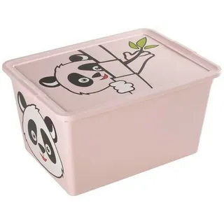 My Baby Lou Spielzeugbox , Pink , Kunststoff , Panda , 1 Fächer , 36x25x48.5 cm , Made in Europe , Tragegriff, Deckel abnehmbar, stapelbar , Baby & Kindermöbel, Babyzimmer, Spielzeugkisten