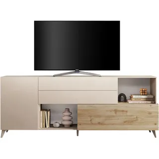 Home Affaire Monaco 241 x 94 x 42 cm Weiß / Cashmere / Eiche Cadiz