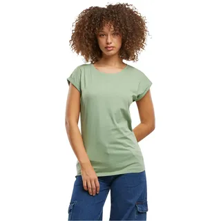 Build Your Brand Damen T-Shirt Ladies Extended Shoulder Tee, lang geschnittenes T-Shirt für Frauen, Baumwolle, Paleleaf, S