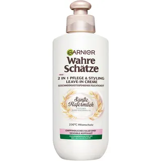 Garnier Sanfte Hafermilch 2-in-1 Pflege & Styling Leave-In Creme, geschmeidigkeitsspendende Feuchtigkeit mit Hitzeschutz, 200 ml