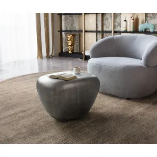 DELIFE Couchtisch Caramia 65x55 cm Metallic Silber - Silber