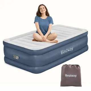 BESTWAY Luftbett mit integrierter Elektropumpe Single XL/Hi 191 x 97 x 51 cm, Blau