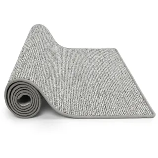KARAT Teppich Läufer Geneva - 80 x 200 cm, Silbergrau | Teppichläufer auf Maß - Meterware - Flurteppich - Küchenläufer - Teppich für Küche, Flur & Wohnzimmer