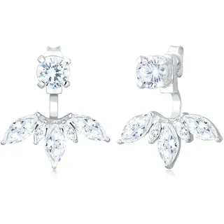 Elli Ohrhänger Floral Zirkonia Silber 925 Ear Jackets