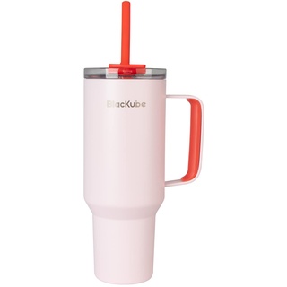 Blackube 1200ml Trinkbecher mit deckel und strohhalm, Becher mit deckel und strohhalm, BPA-Frei, Auslaufsicher, Große Trinkflasche aus Metall für Sport, Schule, Fitness, Outdoor, Camping