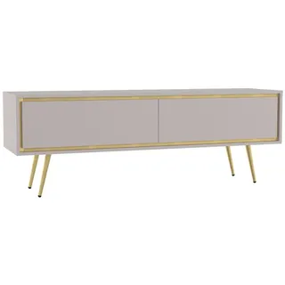 Beautysofa Lowboard Lori mit 2 Türen, Push-to-open-Öffnung, kaschmir , Kaschmir , Metall , 150x40x40 cm , Wohnzimmer, TV Möbel, Lowboards, Lowboards stehend